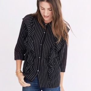 Madewell silk ruffle blouse